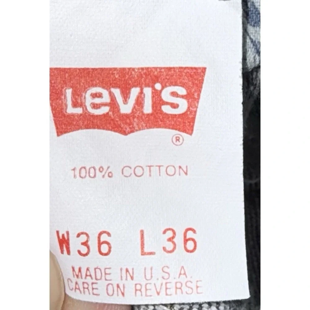 VTG Levi 557 Men Jeans 34x26* (Tag says 36x36) Black Straight Leg USA